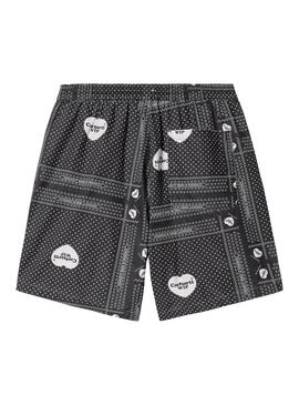 Bermudas Carhartt Heart Bandana Negro Para Hombre