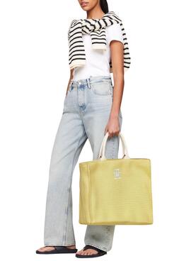 Bolso Tommy Hilfiger Beach Tote Amarillo Para Mujer