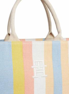 Bolso Tommy Hilfiger Beach Tote Stripes Multicolor Para Mujer