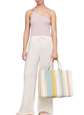 Bolso Pepe Hilfiger Beach Tote Stripes Multicolor Para Mujer