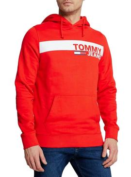 Sudadera Tommy Jeans Graphic Hoodie Rojo Hombre