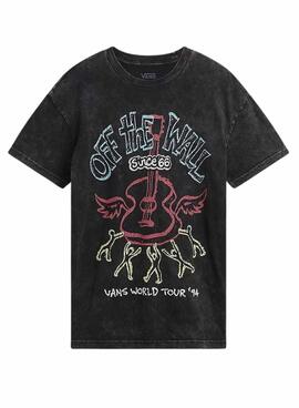 Camiseta Vans Guitar Solo Negro Para Mujer