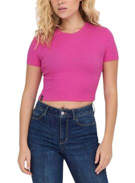 Camiseta Only Betty Fucsia Para Mujer