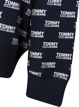 Sudadera Tommy Jeans Multi Logo Marino Hombre