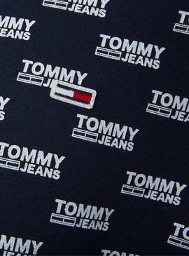 Sudadera Tommy Jeans Multi Logo Marino Hombre