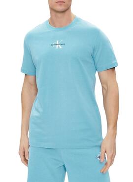 Camiseta Calvin Klein Jeans Monologo Azul Para Hombre