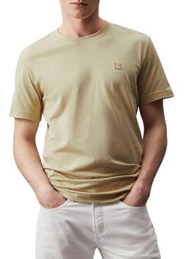 Camiseta Calvin Klein Embro Badge Verde Para Hombre