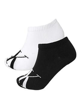 Calcetines Calvin Klein Sneaker Blanco y Negro Para Hombre