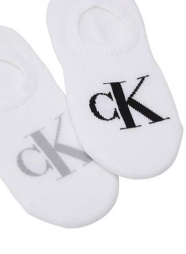 Calcetines Calvin Klein Footie Pinky Blanco Para Mujer