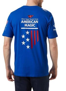 Camiseta Helly Hansen American Magic Azul Para Hombre