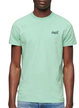 Camiseta Superdry Organic Logo Verde Para Hombre