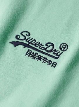 Camiseta Superdry Organic Logo Verde Para Hombre