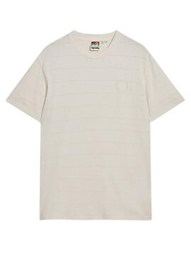 Camiseta Superdry Vintage Texture Beige Para Hombre