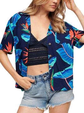 Camisa Superdry Beach Azul Para Mujer