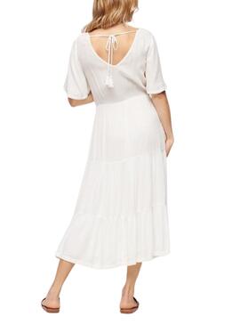 Vestido Superdry Embroidered Blanco Para Mujer