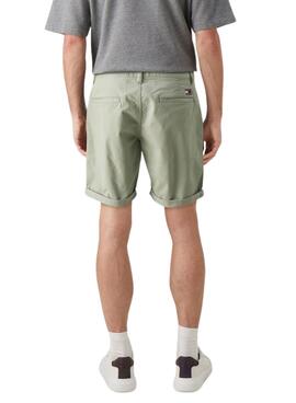 Bermudas Tommy Jeans Scanton Verde Para Hombre