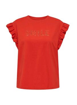 Camiseta Only Pernille Rojo Para Mujer