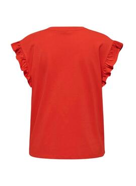 Camiseta Only Pernille Rojo Para Mujer