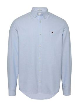 Camisa Tommy Jeans Reg Oxford Azul  Para Hombre