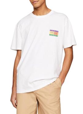 Camiseta Tommy Jeans Summer Flag Blanco Para Hombre