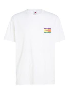 Camiseta Tommy Jeans Summer Flag Blanco Para Hombre