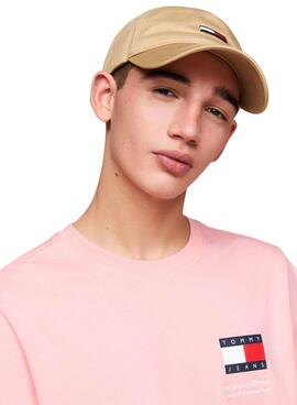 Gorra Tommy Jeans Elongated Flag Tostado