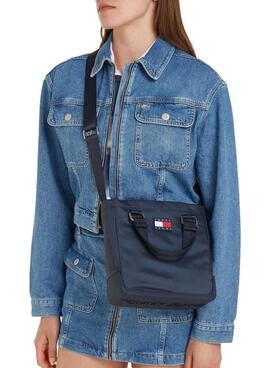 Bolso Tommy Jeans Uncovered Mini Tote Marino Para Mujer