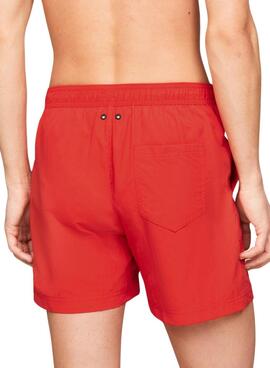 Bañador Tommy Jeans  Drawstring Side Tape Rojo Para Hombre