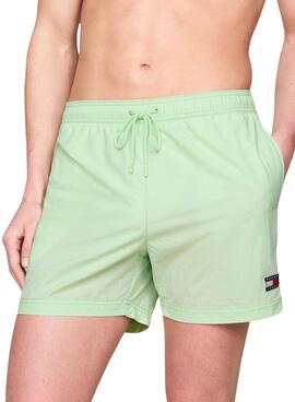 Bañador Tommy Jeans Heritage Crinkle Nylon Verde Para Hombre