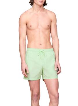 Bañador Tommy Jeans Heritage Crinkle Nylon Verde Para Hombre