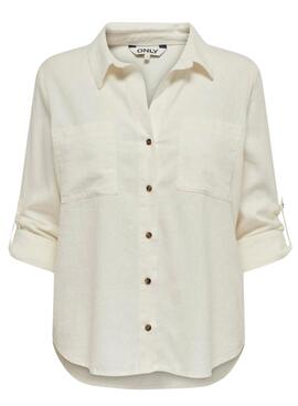 Camisa Only Yasmin Blanco Para Viscosa