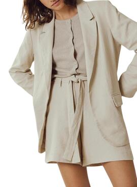 Shorts Vila Jolanda Beige Para Mujer