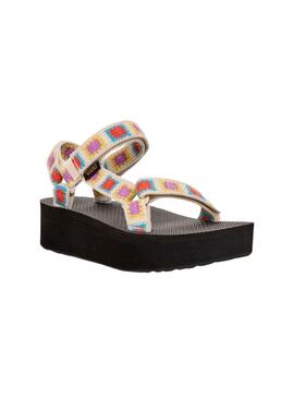 Sandalias Teva Universal Plataforma Crochet  Multicolor