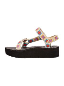 Sandalias Teva Universal Plataforma Crochet  Multicolor