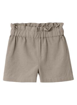 Shorts Name It Fefona Lino Gris Para  Niña