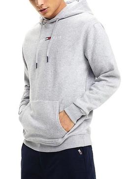 Sudadera Tommy Jeans Small Logo Gris Hombre