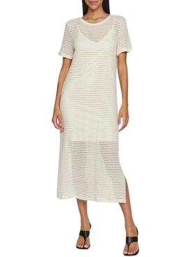 Vestido Vila Adella Beige Para Mujer