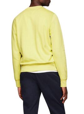 Sudadera Tommy Hilfiger Logo Amarillo Para Hombre