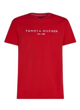 Camiseta Tommy Hilfiger Logo Rojo Para Hombre