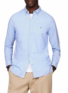 Camisa Tommy Hilfiger Flex Textured Azul Para Hombre