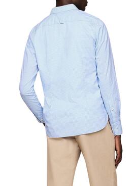 Camisa Tommy Hilfiger Flex Textured Azul Para Hombre