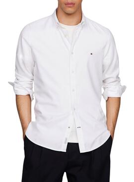 Camisa Tommy Hilfiger Flex Dobby Blanco Para Hombre