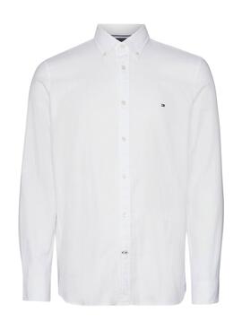 Camisa Tommy Hilfiger Flex Dobby Blanco Para Hombre