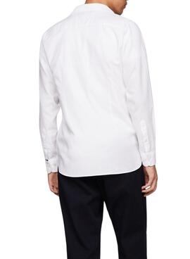 Camisa Tommy Hilfiger Flex Dobby Blanco Para Hombre