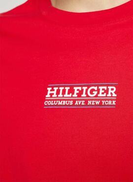 Camiseta Tommy Hilfiger Columbus Rojo Para Hombre