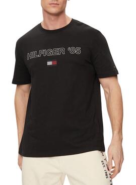 Camiseta Tommy Hilfiger 85 Negro Para Hombre