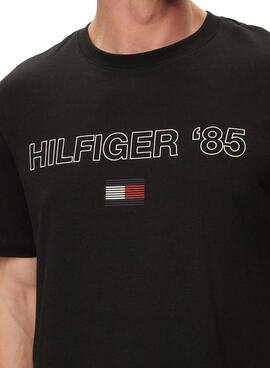 Camiseta Tommy Hilfiger 85 Negro Para Hombre