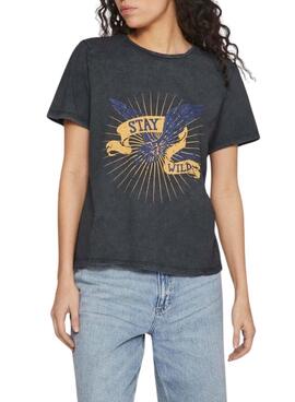 Camiseta Vila Rock Stay Wild Negro Para Mujer