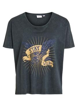 Camiseta Vila Rock Stay Wild Negro Para Mujer