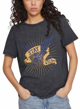 Camiseta Vila Rock Stay Wild Negro Para Mujer